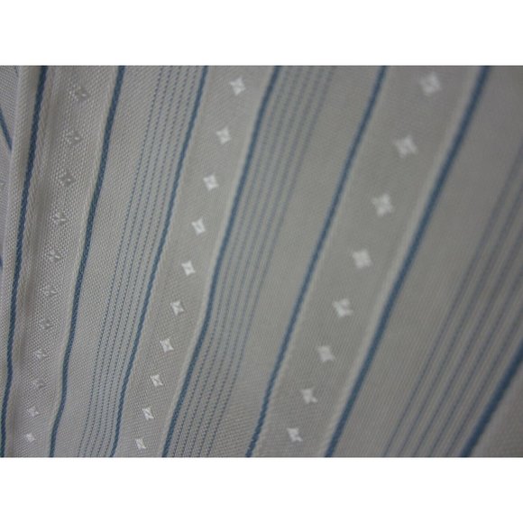 JCPenney Satin Touch vintage 70s Men Dress Shirt long sleeve 15.5-32 blue stripe - Picture 6 of 11
